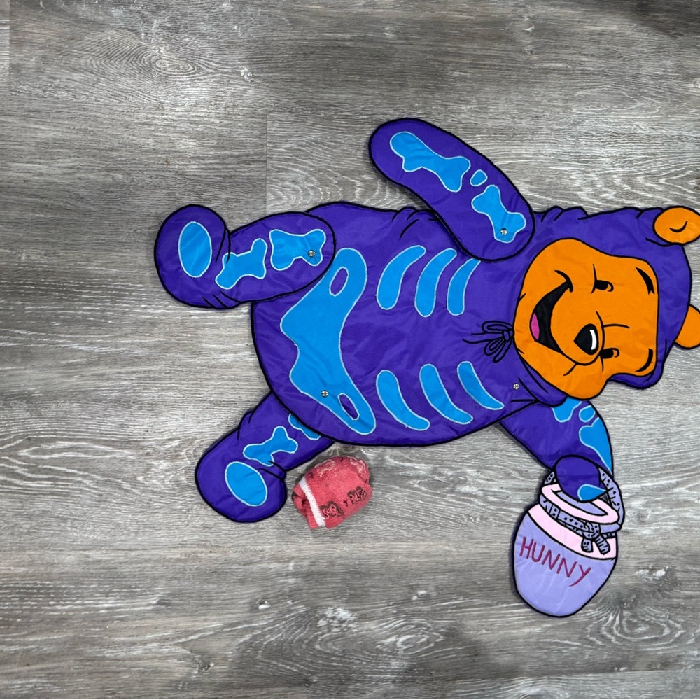 Purple and Orange Winnie the Pooh Flag door hang